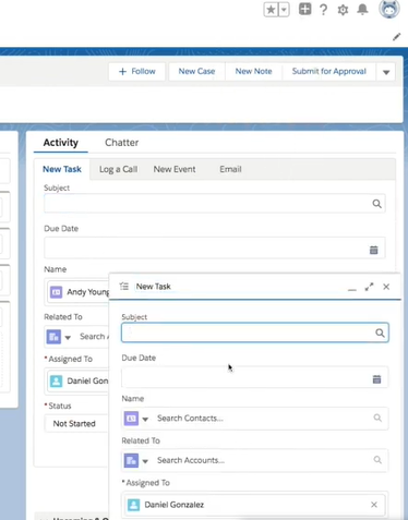How to Use Global Actions in Salesforce - New Task Creation Window
