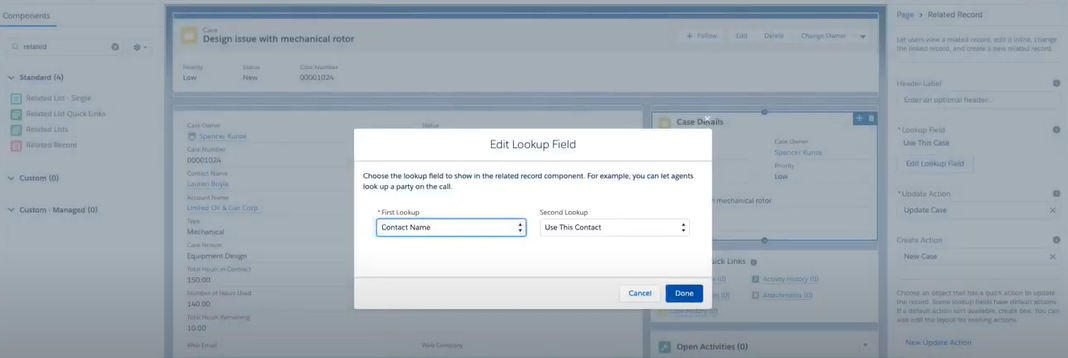 How to display details from a related record using a lightning page  component in Salesforce - Roycon