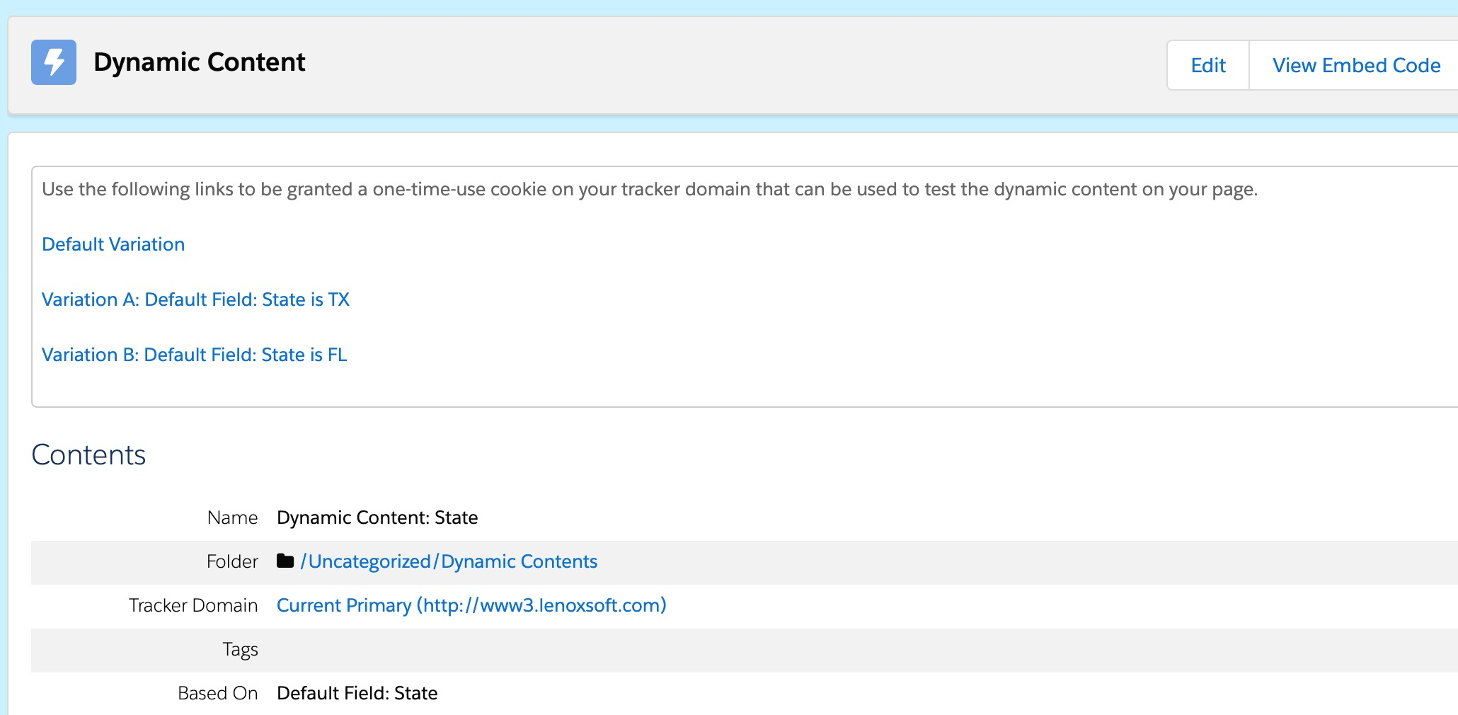 Pardot Sandbox Setup - Dynamic Content