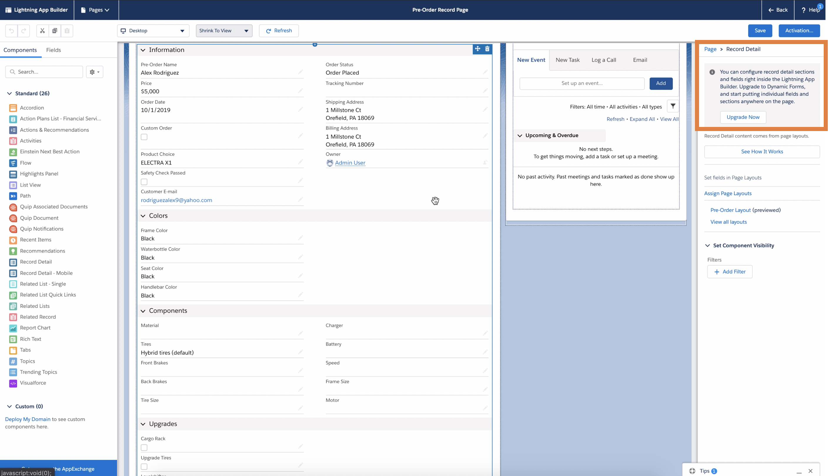 Dynamic forms in lightning app builder